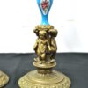 Portavelas bronce y porcelana - Imagen 3