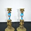 Portavelas bronce y porcelana - Imagen 5