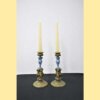 Portavelas bronce y porcelana