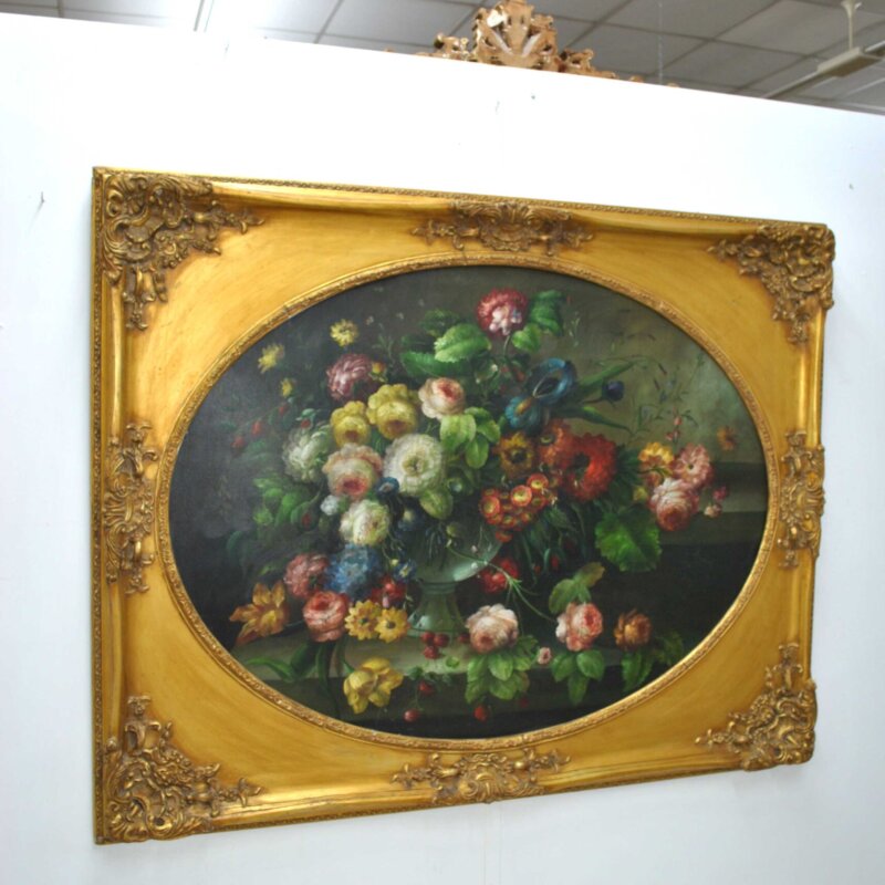 Bodegón óleo floral