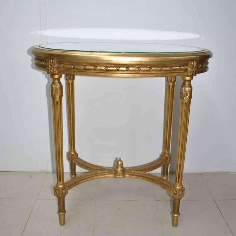 Mesa Luis XVI pan de oro