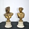 Pareja de bustos en bronce