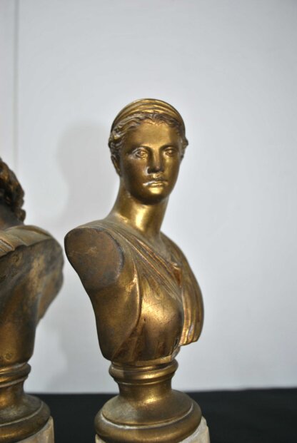 Pareja de bustos en bronce - Imagen 4