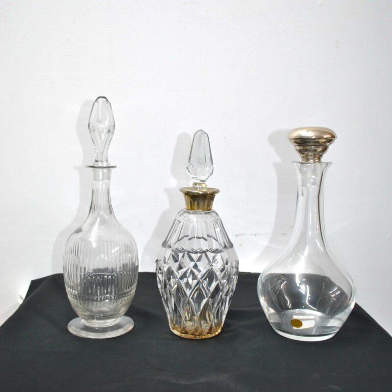Juego 3 decantadores cristal