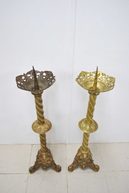 Candelabros de pie bronce - Imagen 3