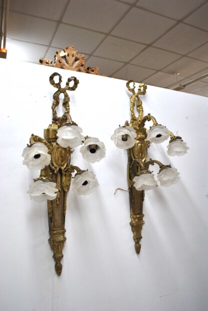 Apliques bronce Luis XVI - Imagen 3
