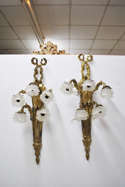 Apliques bronce Luis XVI - Imagen 2