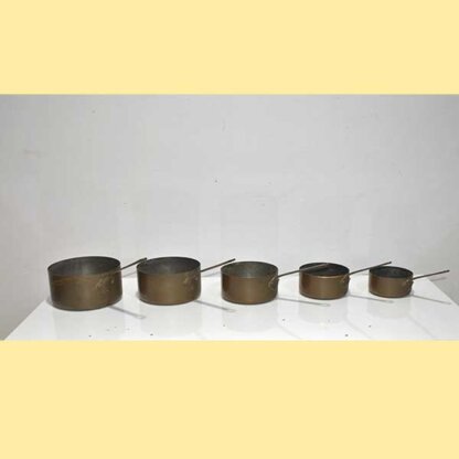 Juego 5 cazos de cobre