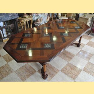 Mesa de caoba y mármol