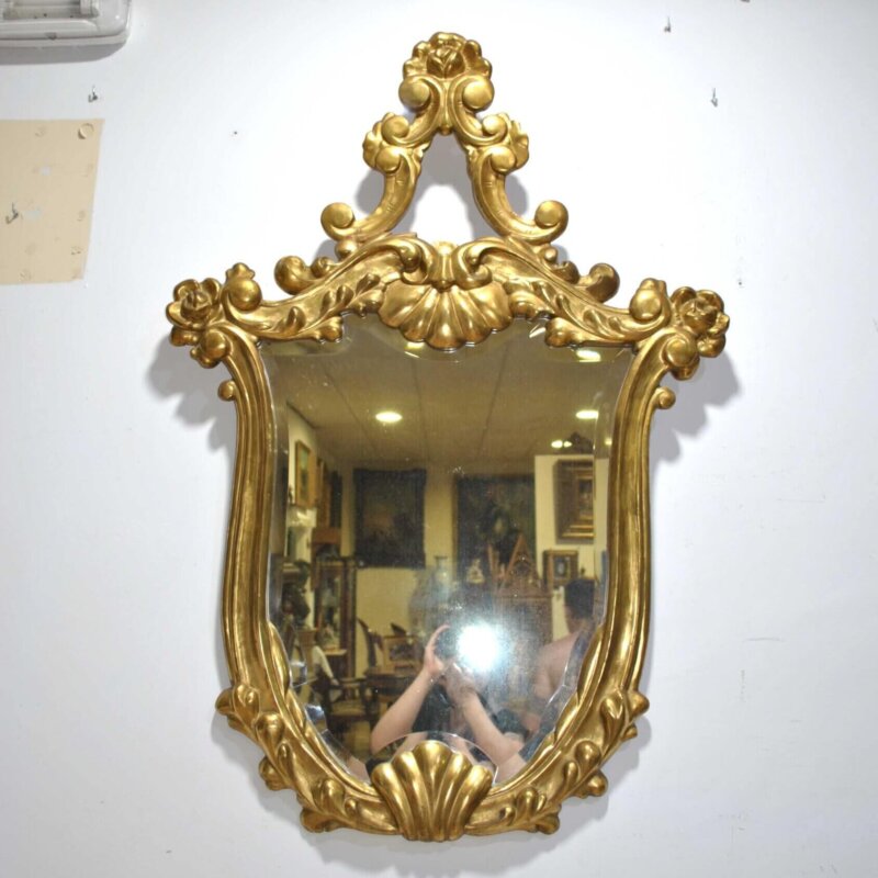 Espejo pared marco oro fino