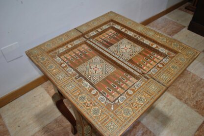Mesa de juegos taracea y nácar - Imagen 14
