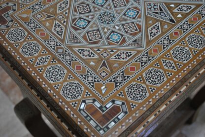 Mesa de juegos taracea y nácar - Imagen 6