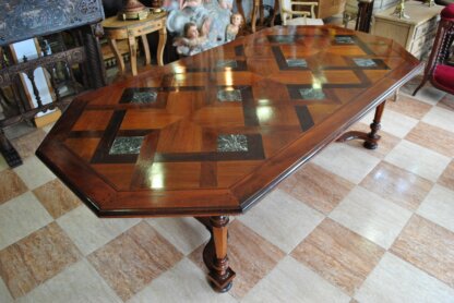 Mesa de caoba y mármol - Imagen 3