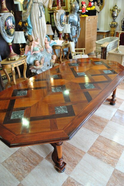 Mesa de caoba y mármol - Imagen 4