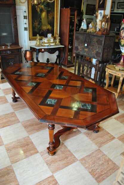 Mesa de caoba y mármol - Imagen 5