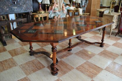 Mesa de caoba y mármol - Imagen 2