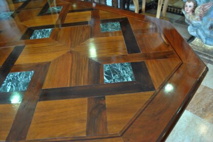Mesa de caoba y mármol - Imagen 7