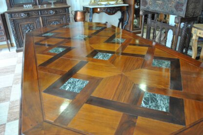 Mesa de caoba y mármol - Imagen 8
