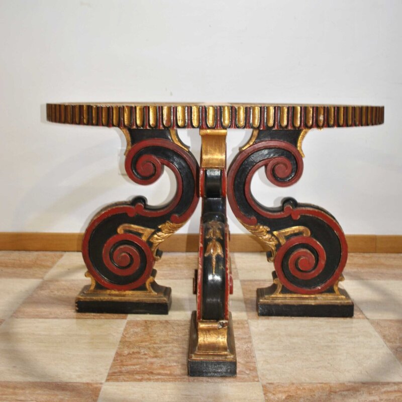 Mesa madera y tapa mármol