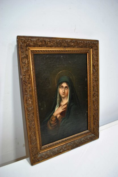 Óleo Virgen Dolorosa S.XIX - Imagen 2