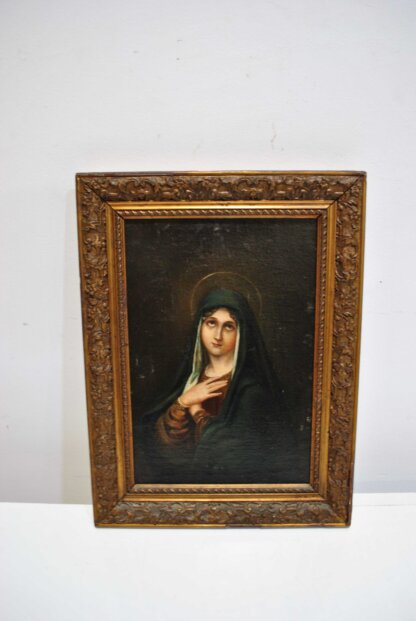 Óleo Virgen Dolorosa S.XIX - Imagen 4