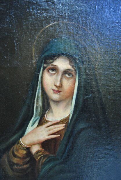 Óleo Virgen Dolorosa S.XIX - Imagen 7