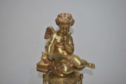 Pareja ángeles de bronce y mármol - Imagen 9