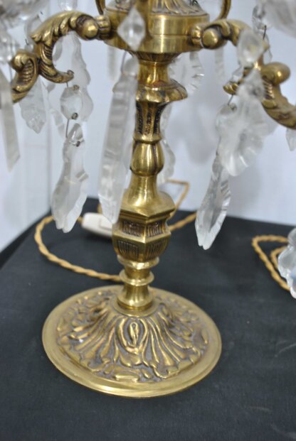 Candelabros bronce y cristal - Imagen 3