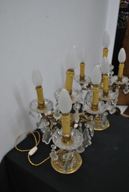 Candelabros bronce y cristal - Imagen 5
