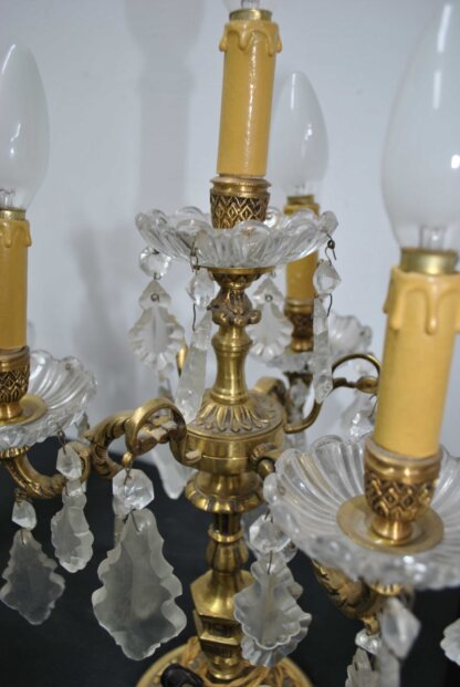 Candelabros bronce y cristal - Imagen 6