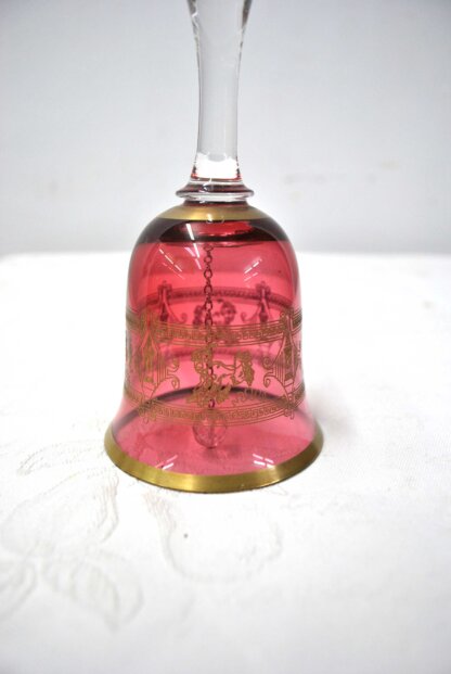 Campana cristal rubí con oro - Imagen 3
