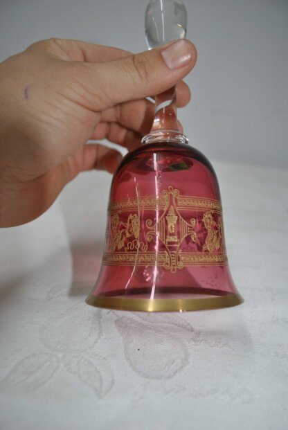 Campana cristal rubí con oro - Imagen 4