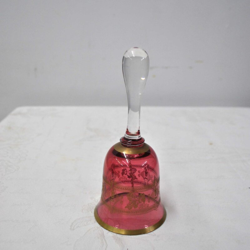 Campana cristal rubí con oro