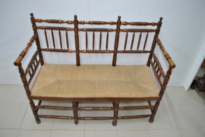 Sofá madera y asiento enea - Imagen 2