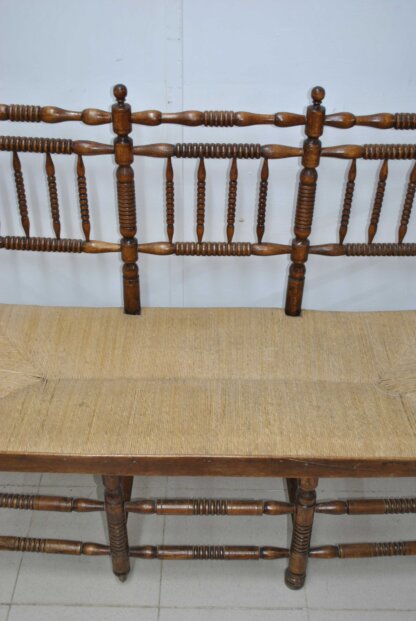 Sofá madera y asiento enea - Imagen 3