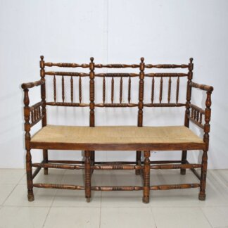 Sofá madera y asiento enea