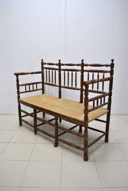 Sofá madera y asiento enea - Imagen 5