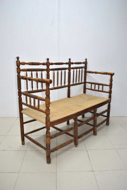 Sofá madera y asiento enea - Imagen 6