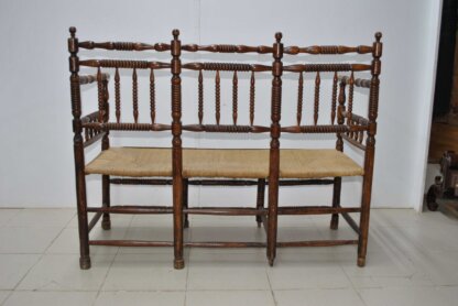 Sofá madera y asiento enea - Imagen 7