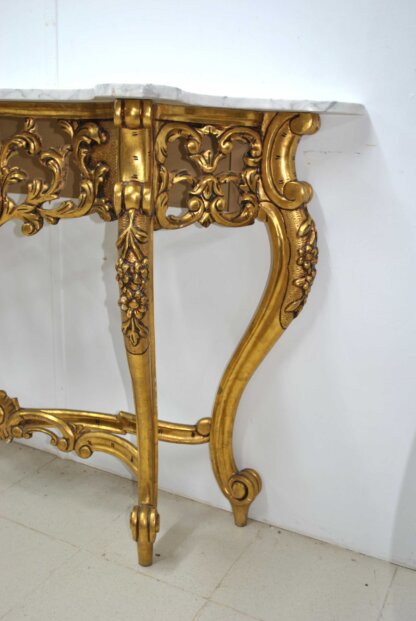 Consola Luis XV madera y oro - Imagen 10