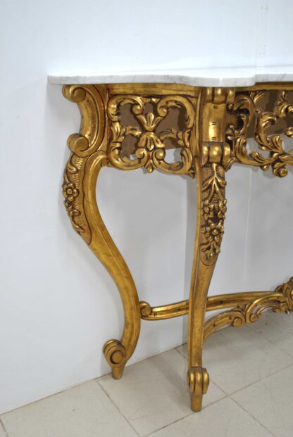 Consola Luis XV madera y oro - Imagen 11
