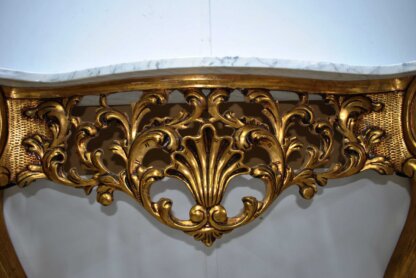 Consola Luis XV madera y oro - Imagen 4