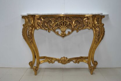 Consola Luis XV madera y oro - Imagen 2
