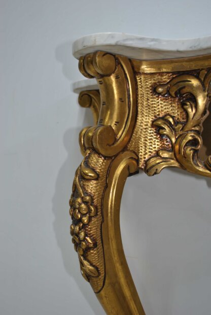 Consola Luis XV madera y oro - Imagen 6