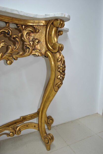 Consola Luis XV madera y oro - Imagen 7