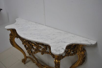 Consola Luis XV madera y oro - Imagen 8