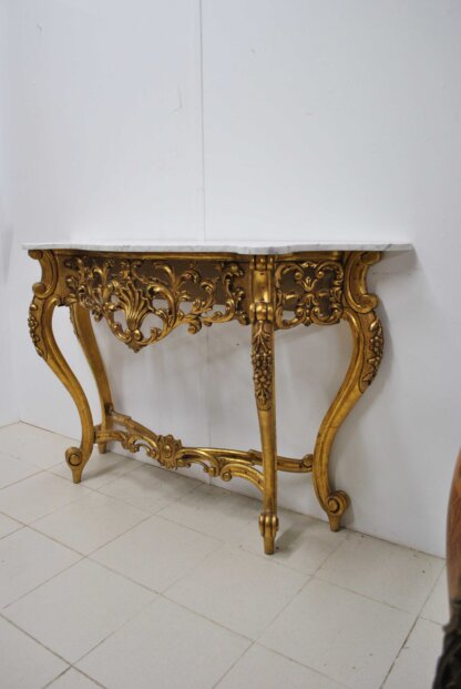 Consola Luis XV madera y oro - Imagen 9