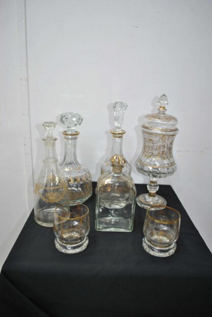 Set licoreras y copas de cristal