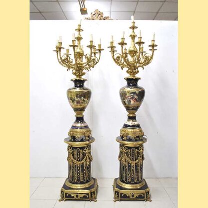 Candelabros imperiales con peanas