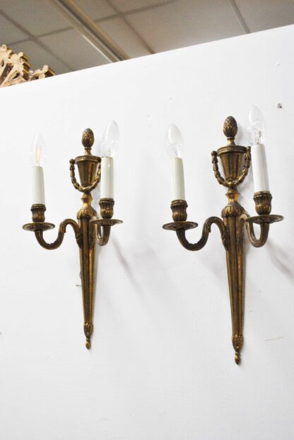 Apliques Luis XVI bronce - Imagen 3